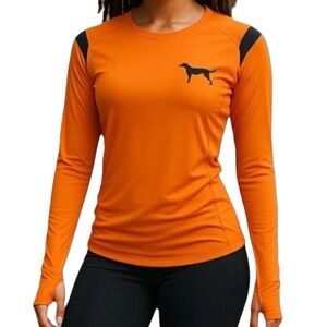 PINK Ultimate Orange & Black Logo Athletic Long Sleeve